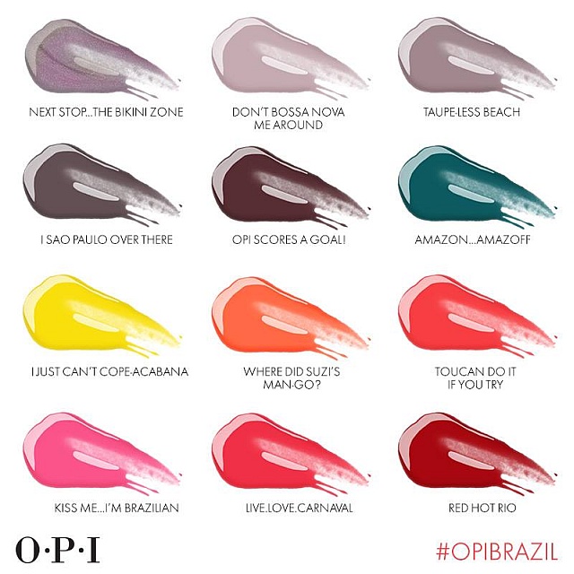 Kolekcja Brazil lakierów OPI, źródło: facebook.com/OPIProducts